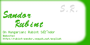 sandor rubint business card